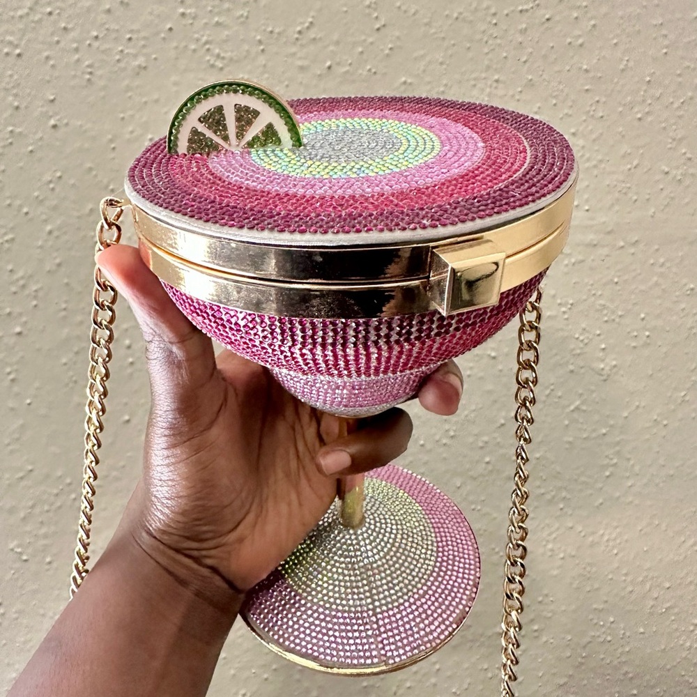 Aldo Pink and Gold Margarita Glass Clutch